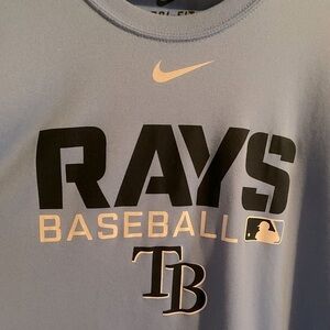 Nike Tampa Bay Rays Baseball Tee Shirt XXL Light Blue Men’s Dri Fit